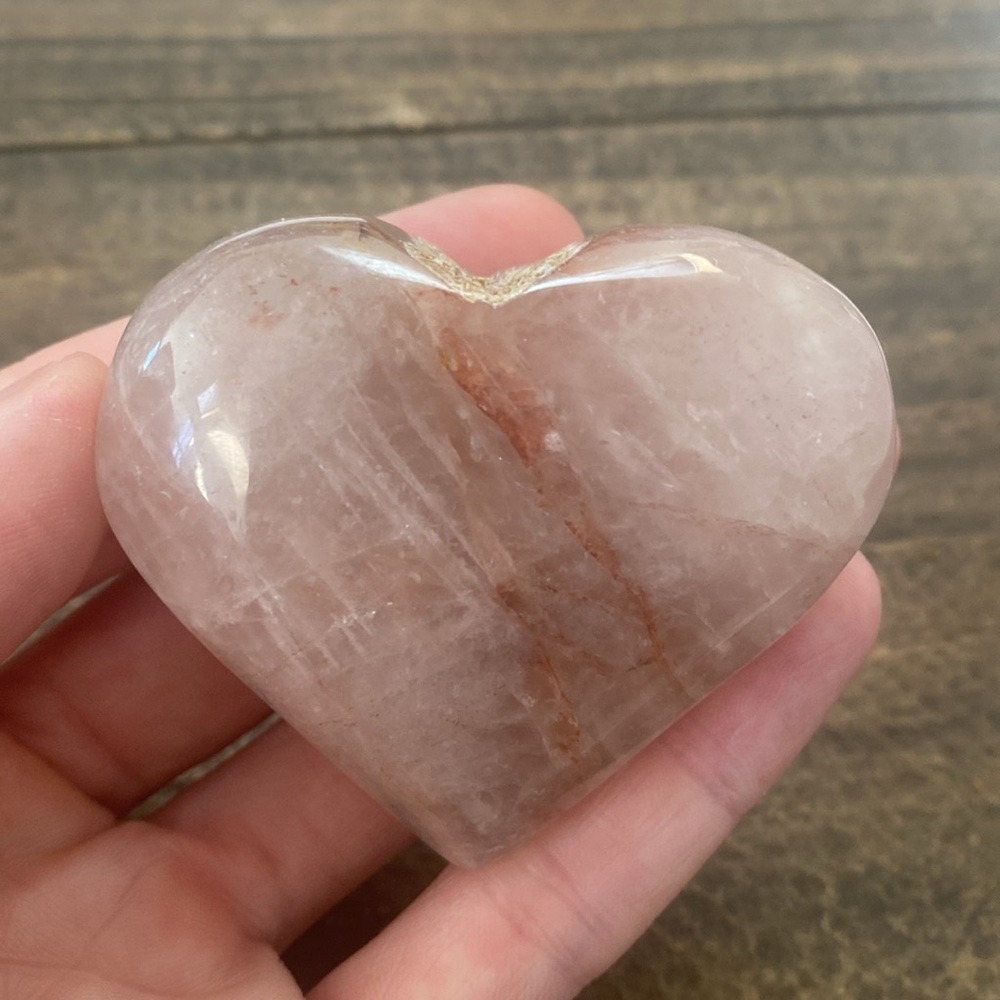 Chunky/ Puffy pink fire quartz heart crystal